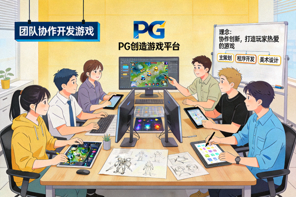 关于PG创造游戏平台团队与理念介绍 - 团队协作开发游戏的场景