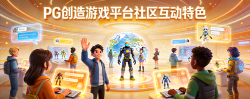 PG创造游戏平台社区互动特色 - 全球玩家在虚拟空间中友好交流的场景