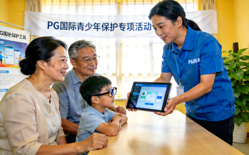 PG国际青少年保护专项活动 - 工作人员向家庭演示家长监护工具的使用